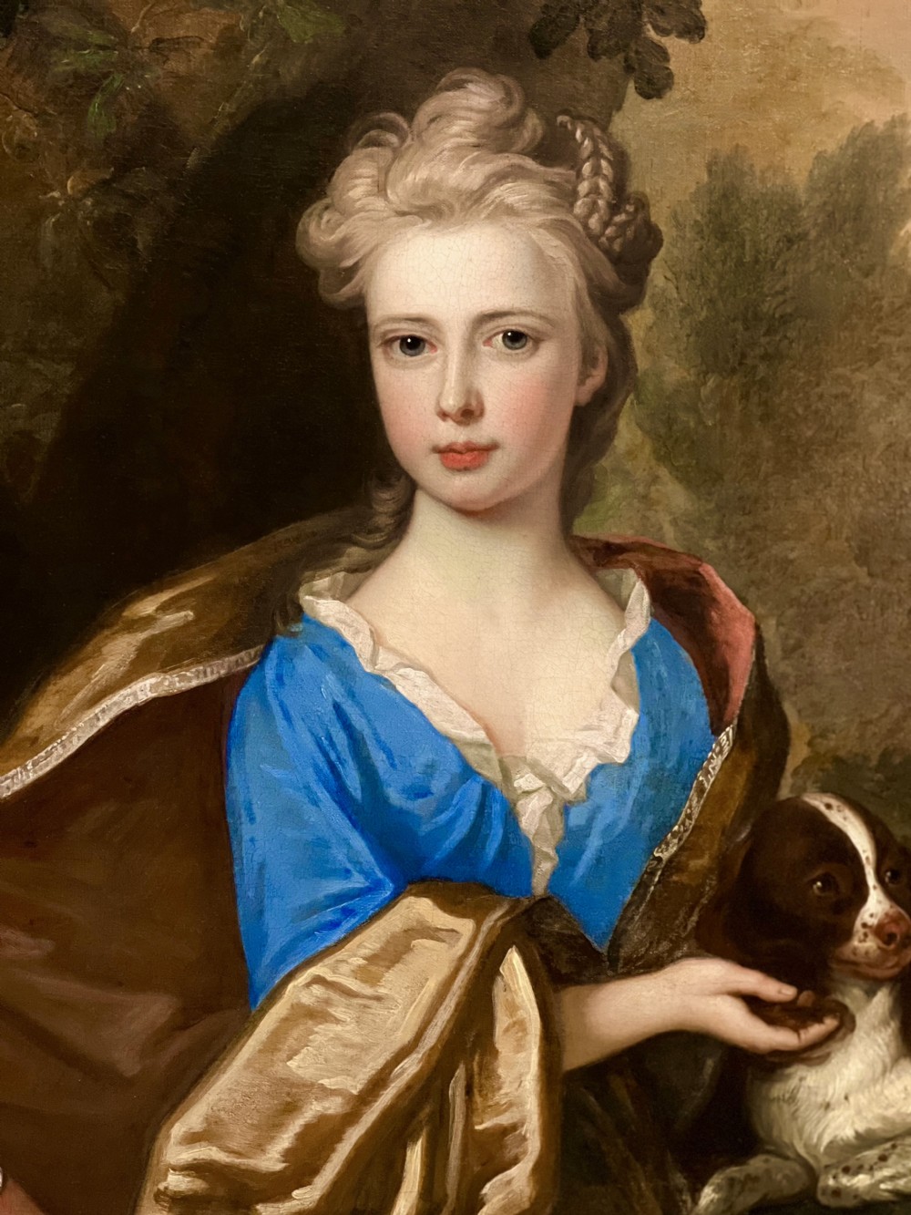 PORTRAIT OF A YOUNG GIRL WITH HER SPANIEL  - ATTRIBUTED TO ROBERT BYNG (1666-1720) View V
