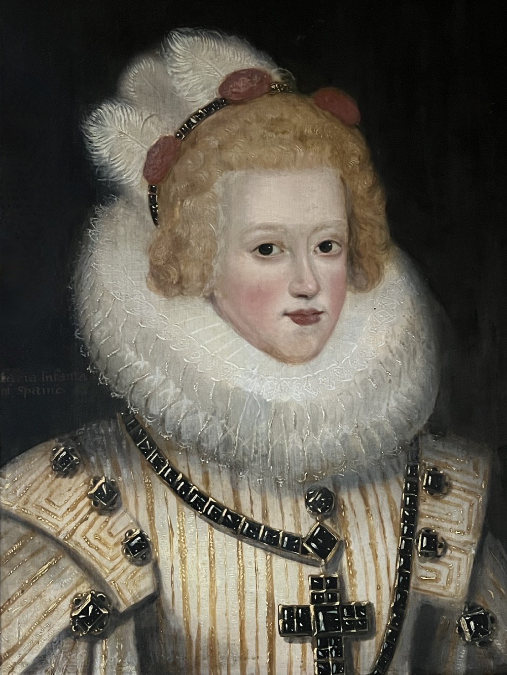 17TH CENTURY OIL ON PANEL PORTRAIT OF MARIA ANNA, INFANTA OF SPAIN (1606-1646) - CIRCLE OF BARTOLOMÉ GONZÁLEZ (1564-1627) View VIII
