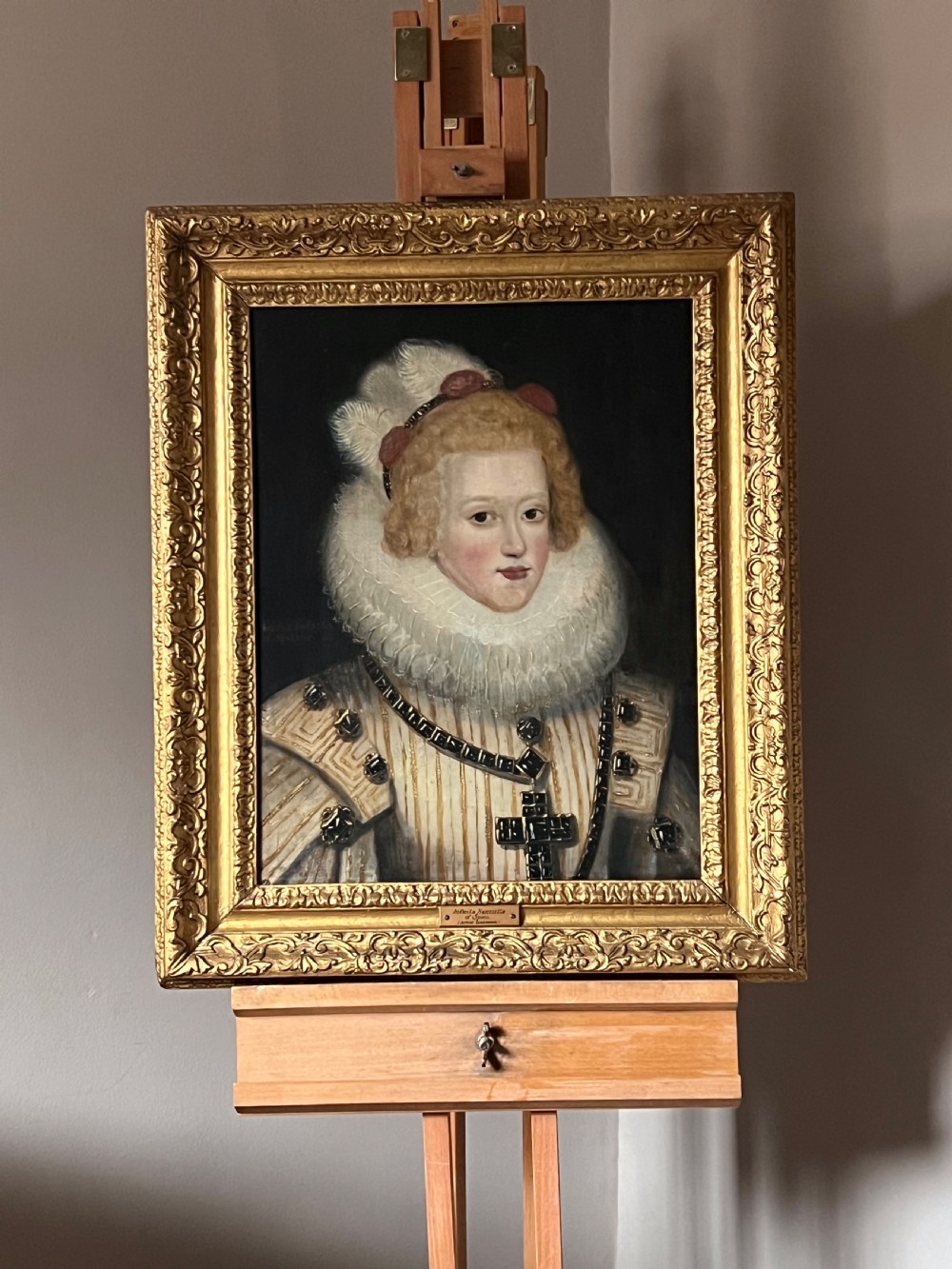 17TH CENTURY OIL ON PANEL PORTRAIT OF MARIA ANNA, INFANTA OF SPAIN (1606-1646) - CIRCLE OF BARTOLOMÉ GONZÁLEZ (1564-1627) View IX