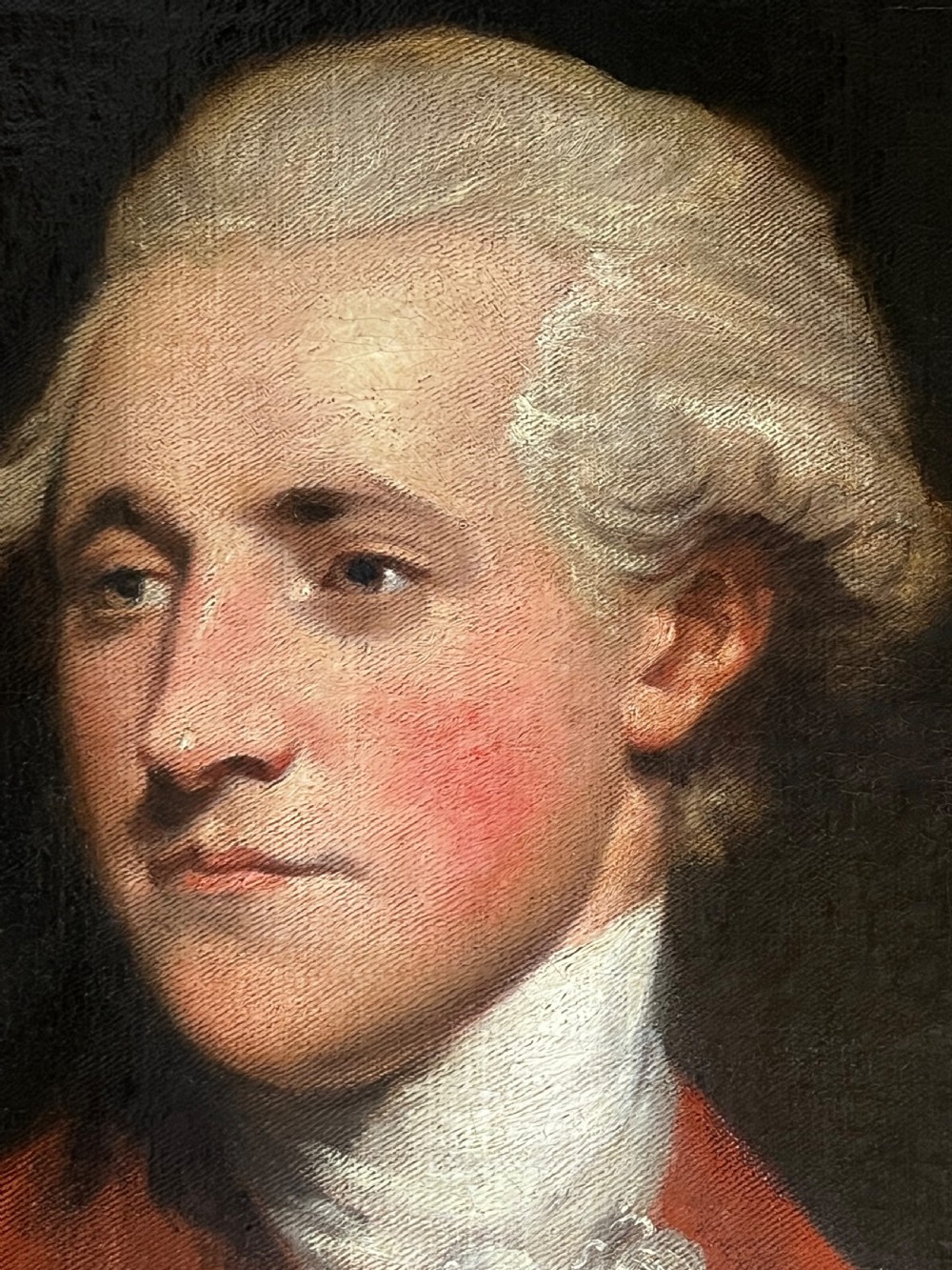 18TH CENTURY OIL ON CANVAS PORTRAIT OF RICHARD BURKE (1758-1794) - STUDIO OF SIR JOSHUA REYNOLDS  View III