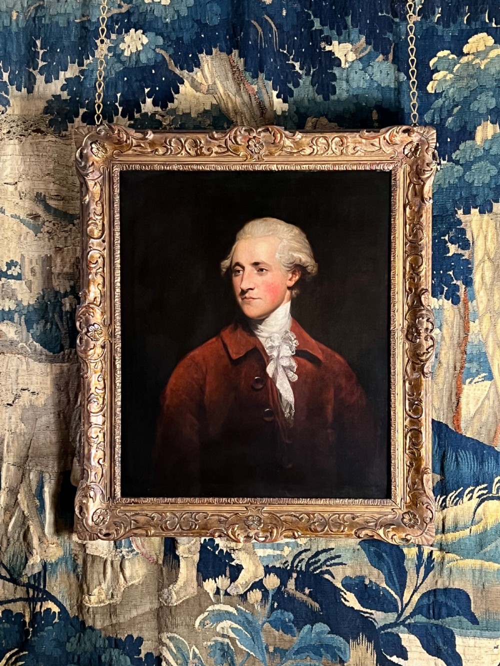 18TH CENTURY OIL ON CANVAS PORTRAIT OF RICHARD BURKE (1758-1794) - STUDIO OF SIR JOSHUA REYNOLDS  View V