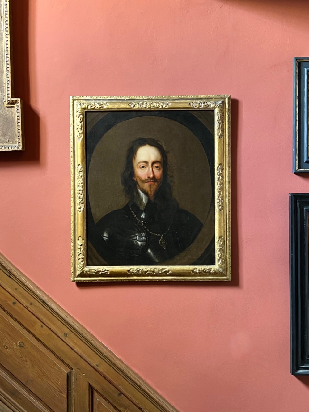 OIL ON CANVAS PORTRAIT OF KING CHARLES I, HALF LENGTH WEARING ARMOUR AND THE BADGE OF THE ORDER OF THE GARTER - AFTER SIR ANTHONY VAN DYKE View VI