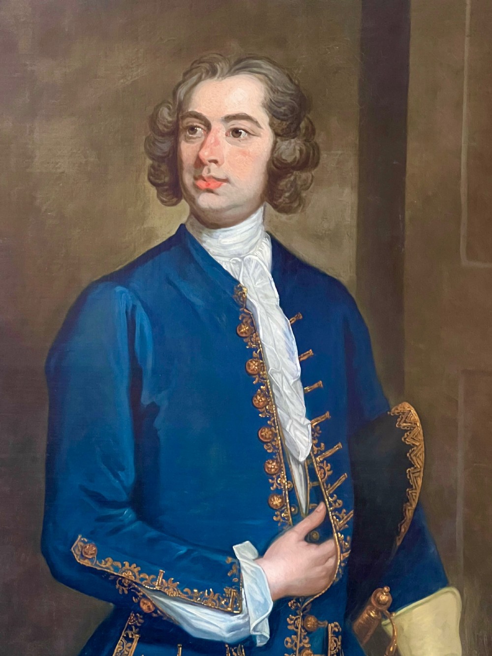 OIL ON CANVAS PORTRAIT OF JOHN NEALE OF ALLESLEY PARK c.1730 - CIRCLE OF WILLIAM HOGARTH. View II