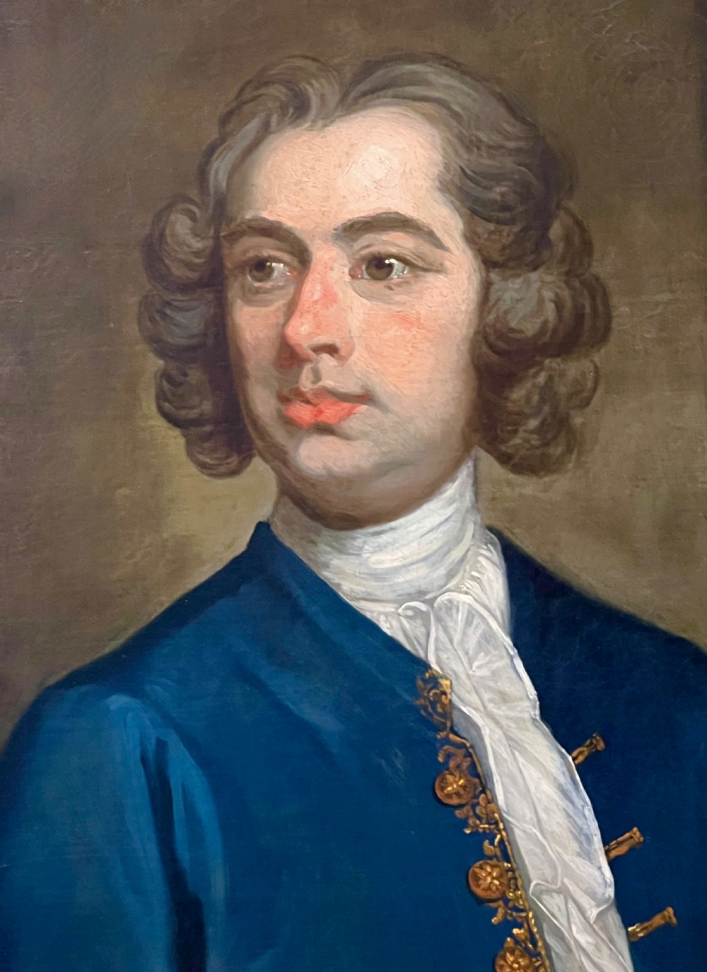 OIL ON CANVAS PORTRAIT OF JOHN NEALE OF ALLESLEY PARK c.1730 - CIRCLE OF WILLIAM HOGARTH. View III