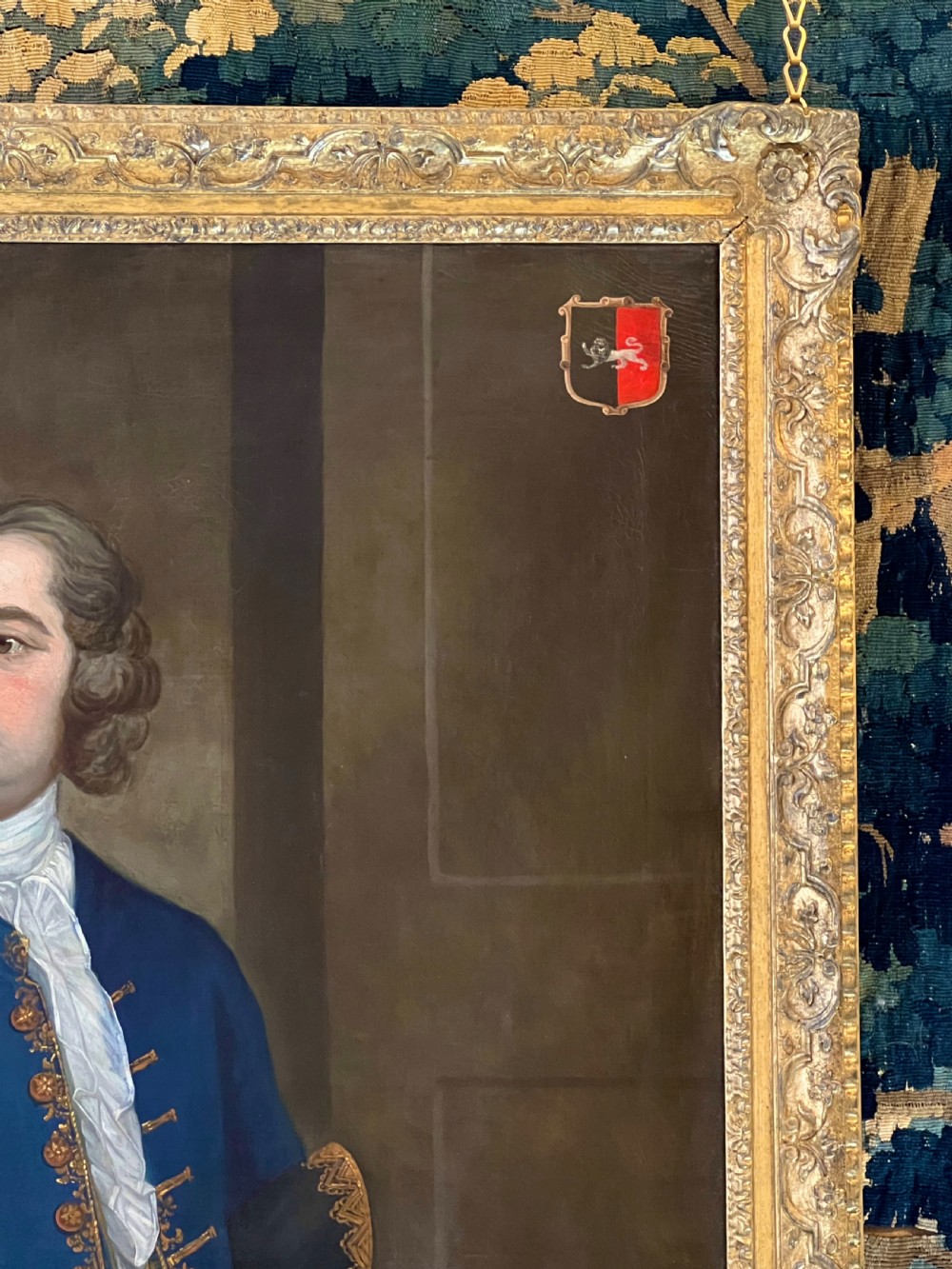 OIL ON CANVAS PORTRAIT OF JOHN NEALE OF ALLESLEY PARK c.1730 - CIRCLE OF WILLIAM HOGARTH. View IV