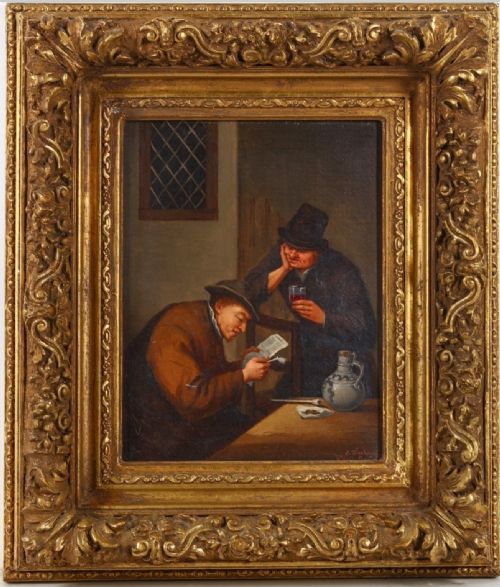 dutch 19th century oil painting on canvas - CATEGORY: ANTIQUE ART - DATED 19TH CENTURY