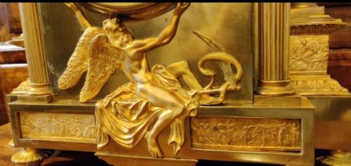 MAGNIFICENT FRENCH GILT BRONZE MANTLE CLOCK BY THE FAMOUS CLOCKMAKER BENSON 67 LUDGATE HILL LONDON PARIS MADE - ADDITIONAL PHOTO 2