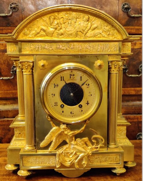 MAGNIFICENT FRENCH GILT BRONZE MANTLE CLOCK BY THE FAMOUS CLOCKMAKER BENSON 67 LUDGATE HILL LONDON PARIS MADE - ADDITIONAL PHOTO 5