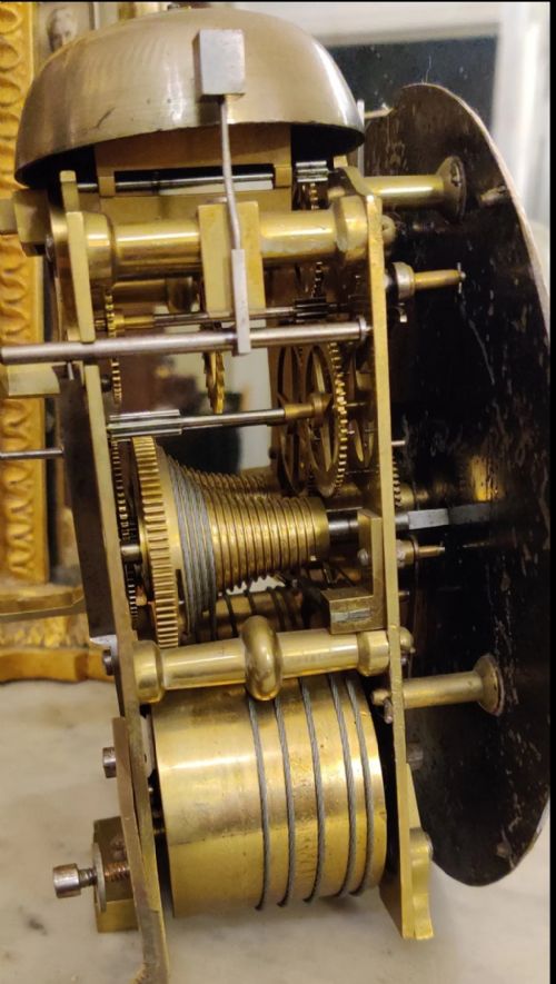 A GEORGE III STEPPED TOP FIGURED MAHOGANY ENGLISH BRACKET CLOCK CIRCA 1805 - ADDITIONAL PHOTO 5