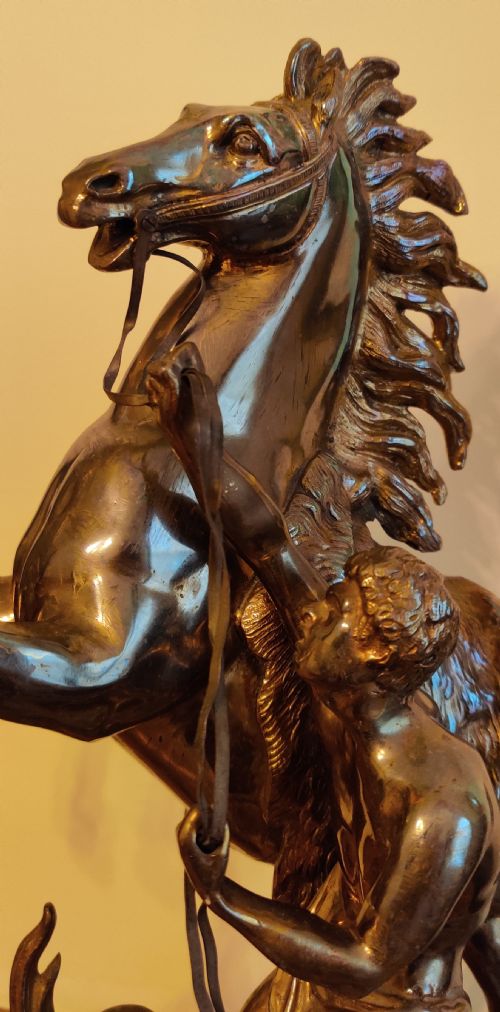 A PAIR OF LATE 19TH CENTURY GILT BRONZE FRENCH MARLY HORSESAFTER GUILLAUME COSTOU THE ELDER FRENCH 16771746 - ADDITIONAL PHOTO 1