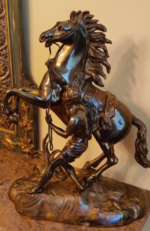 A PAIR OF LATE 19TH CENTURY GILT BRONZE FRENCH MARLY HORSESAFTER GUILLAUME COSTOU THE ELDER FRENCH 16771746 - ADDITIONAL PHOTO 3