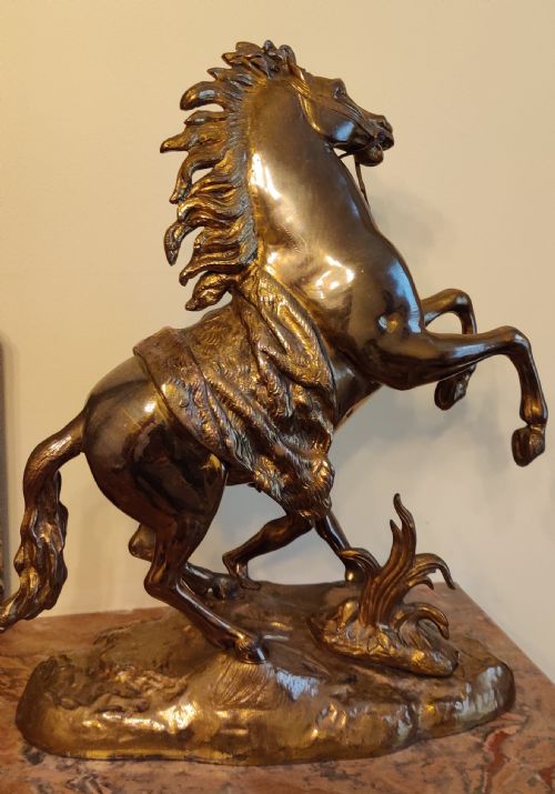 A PAIR OF LATE 19TH CENTURY GILT BRONZE FRENCH MARLY HORSESAFTER GUILLAUME COSTOU THE ELDER FRENCH 16771746 - ADDITIONAL PHOTO 8