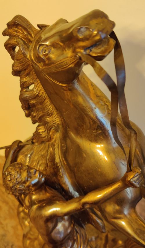 A PAIR OF LATE 19TH CENTURY GILT BRONZE FRENCH MARLY HORSESAFTER GUILLAUME COSTOU THE ELDER FRENCH 16771746 - ADDITIONAL PHOTO 12