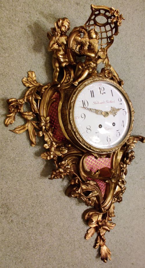 A MAGNIFICENT VERY LARGE 19TH CENTURY GILT BRONZE FRENCH ROCOCO CARTEL WALL CLOCK OF HIGH QUALITY - ADDITIONAL PHOTO 1
