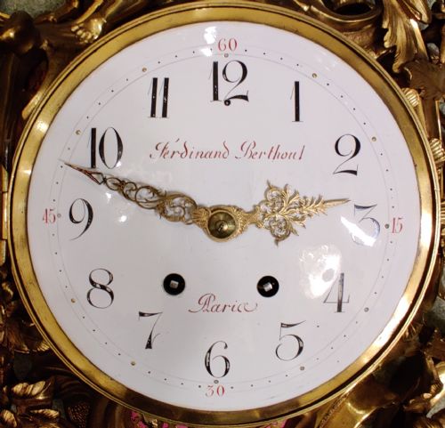 A MAGNIFICENT VERY LARGE 19TH CENTURY GILT BRONZE FRENCH ROCOCO CARTEL WALL CLOCK OF HIGH QUALITY - ADDITIONAL PHOTO 2