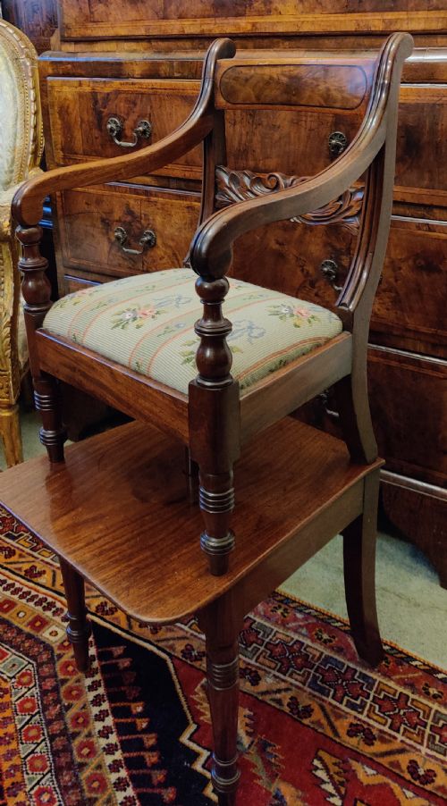 georgian metamorphic mahogany child's high chair - CATEGORY: ANTIQUE CHAIRS - DATED GEORGIAN