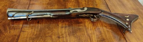 A RARE 19TH CENTURY OTTOMAN TURKISH FLINTLOCK BLUNDERBUSS OF QUITE SHORT PROPORTIONS - ADDITIONAL PHOTO 4