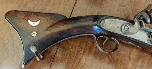 A RARE 19TH CENTURY OTTOMAN TURKISH FLINTLOCK BLUNDERBUSS OF QUITE SHORT PROPORTIONS - ADDITIONAL PHOTO 10