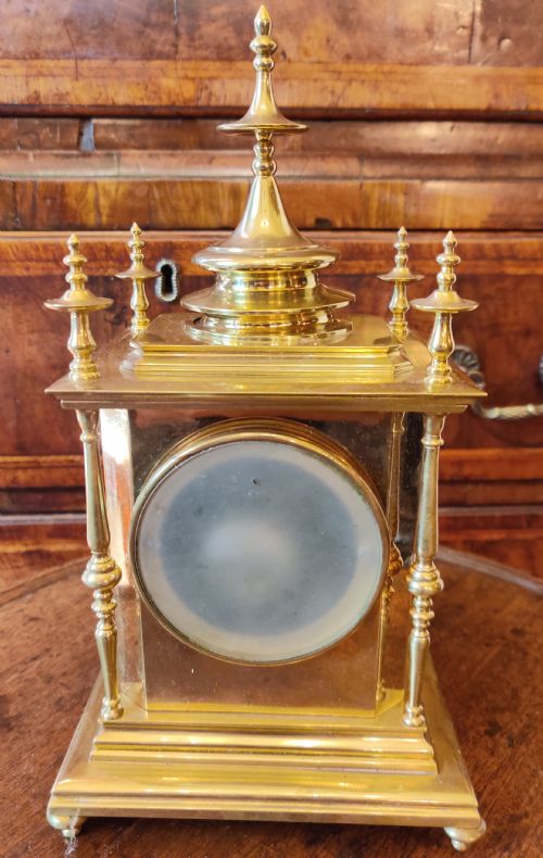 ANTIQUE CHAMPLEVE ENAMEL MANTEL CLOCK - ADDITIONAL PHOTO 5