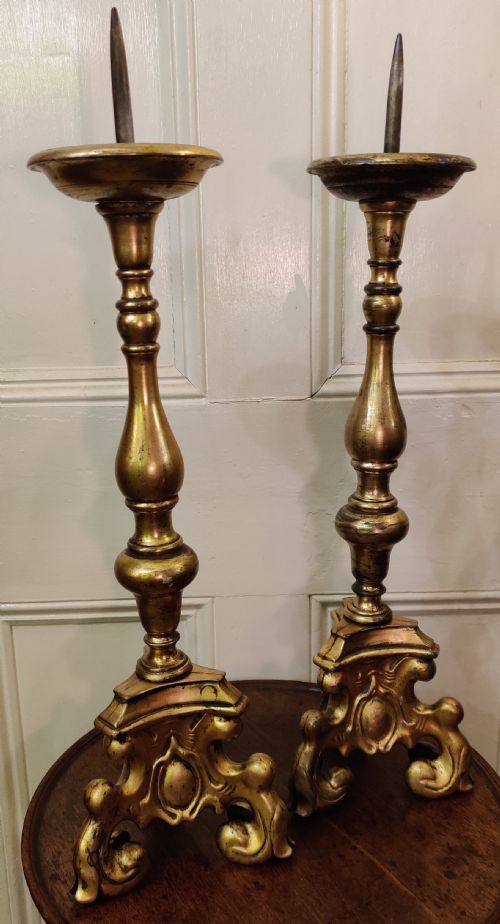 PAIR OF GILT BRONZE PRICKET CANDLESTICKS LATE 17TH CENTURY SOUTHNETHERLANDS - ADDITIONAL PHOTO 4