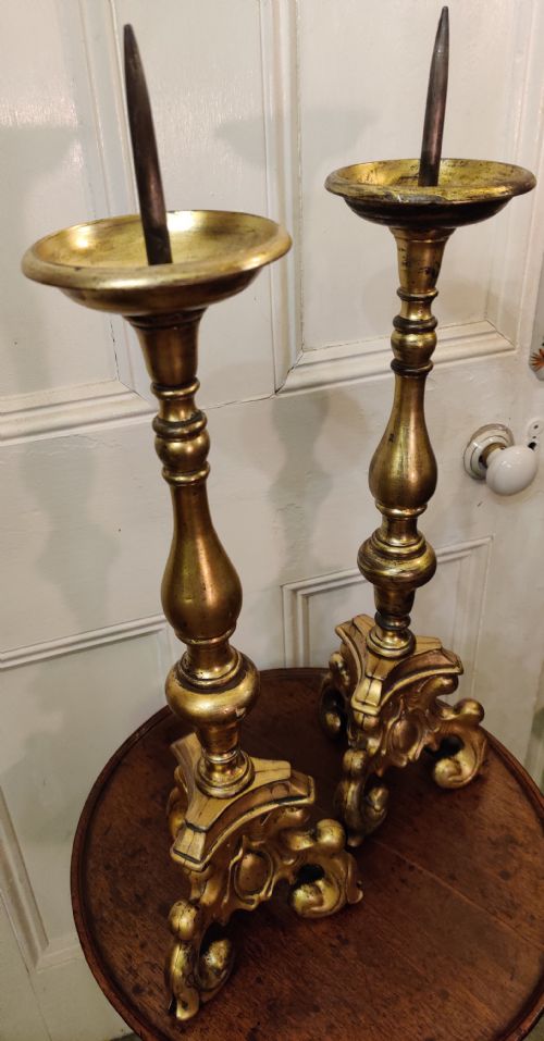 PAIR OF GILT BRONZE PRICKET CANDLESTICKS LATE 17TH CENTURY SOUTHNETHERLANDS - ADDITIONAL PHOTO 9