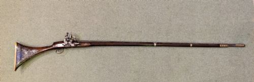 Early 19th Century Afghan Jezail Musket. Decorated with Silver Inlay.