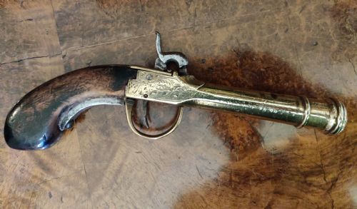 BELGIAN BLUNDERBUSS PISTOL WITH BRASS BARREL - ADDITIONAL PHOTO 8