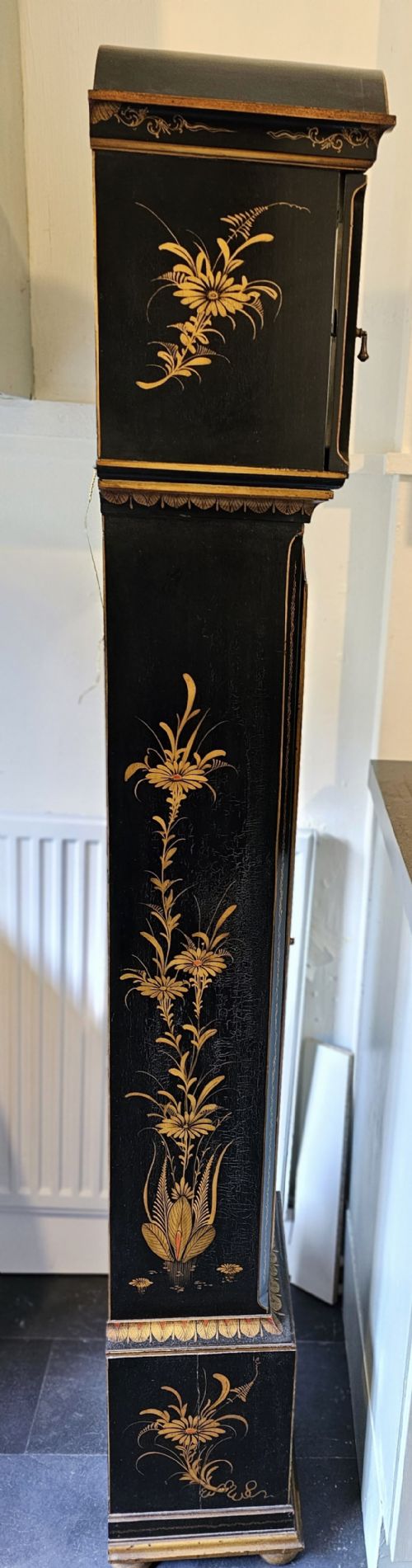 A RARE LACQUERED EDWARDIAN CHIMING GRANDMOTHER CLOCKLONGCASE CLOCK - ADDITIONAL PHOTO 7