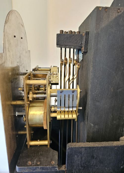 A RARE LACQUERED EDWARDIAN CHIMING GRANDMOTHER CLOCKLONGCASE CLOCK - ADDITIONAL PHOTO 10