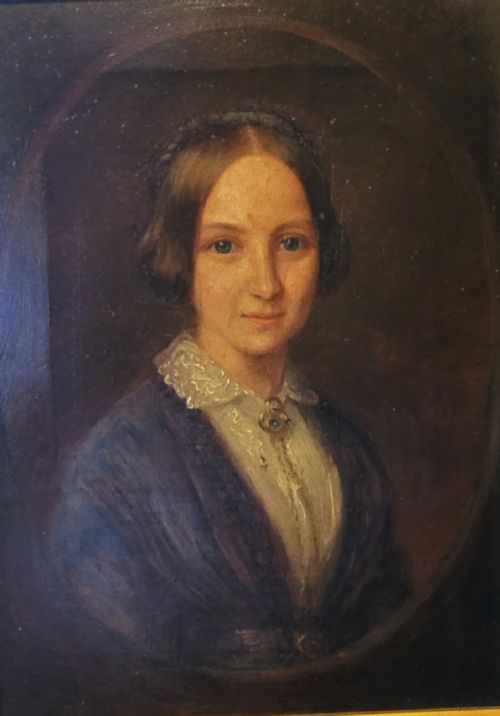portrait of a young lady oil on canvas - CATEGORY: ANTIQUE ART - DATED 19TH CENTURY
