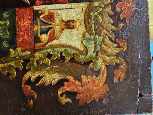 A VERY RARE HAND PAINTED IN OIL WOODEN COACH PANEL OF THE LANCASTER AND CARLISLE RAILWAY - ADDITIONAL PHOTO 2
