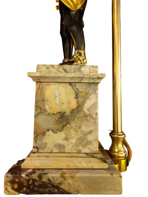 19TH CENTURY FRENCH ORMOLU BRONZE APOLLO BELVEDERE ON MARBLE PLINTH - ADDITIONAL PHOTO 1