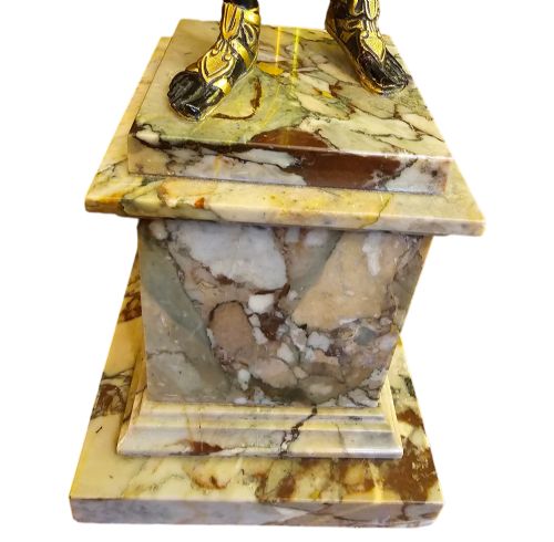 19TH CENTURY FRENCH ORMOLU BRONZE APOLLO BELVEDERE ON MARBLE PLINTH - ADDITIONAL PHOTO 3