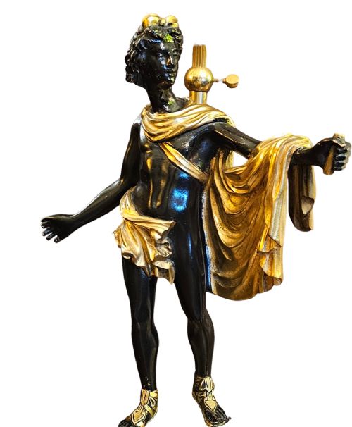 19TH CENTURY FRENCH ORMOLU BRONZE APOLLO BELVEDERE ON MARBLE PLINTH - ADDITIONAL PHOTO 9