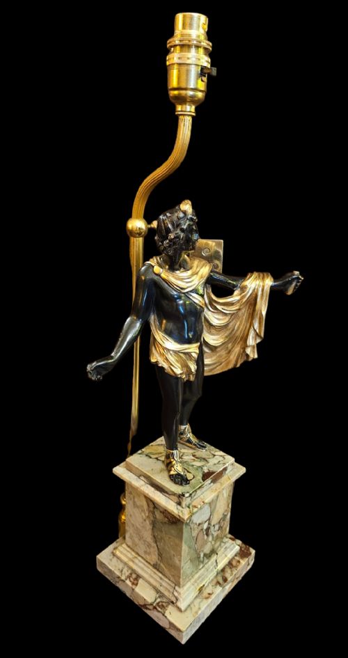 19TH CENTURY FRENCH ORMOLU BRONZE APOLLO BELVEDERE ON MARBLE PLINTH - ADDITIONAL PHOTO 11