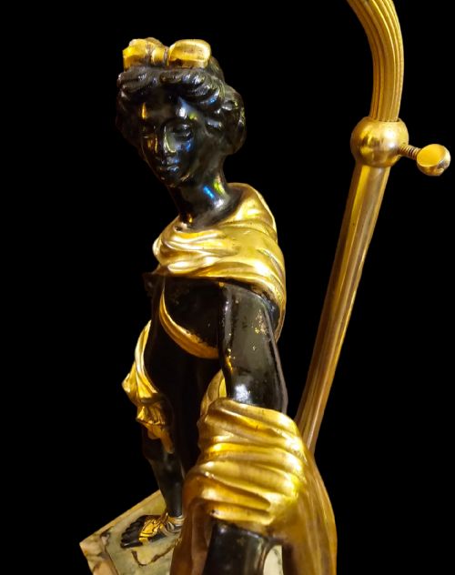 19TH CENTURY FRENCH ORMOLU BRONZE APOLLO BELVEDERE ON MARBLE PLINTH - ADDITIONAL PHOTO 12