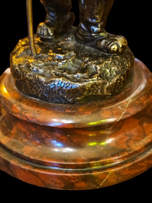 A PAIR OF LATE 19TH CENTURY PATINATED BRONZE GENRE FIGURES OF A MALE FEMALE BEGGER SIGNED CB ON THE BASE OF THE FEMALE BRONZE - ADDITIONAL PHOTO 13