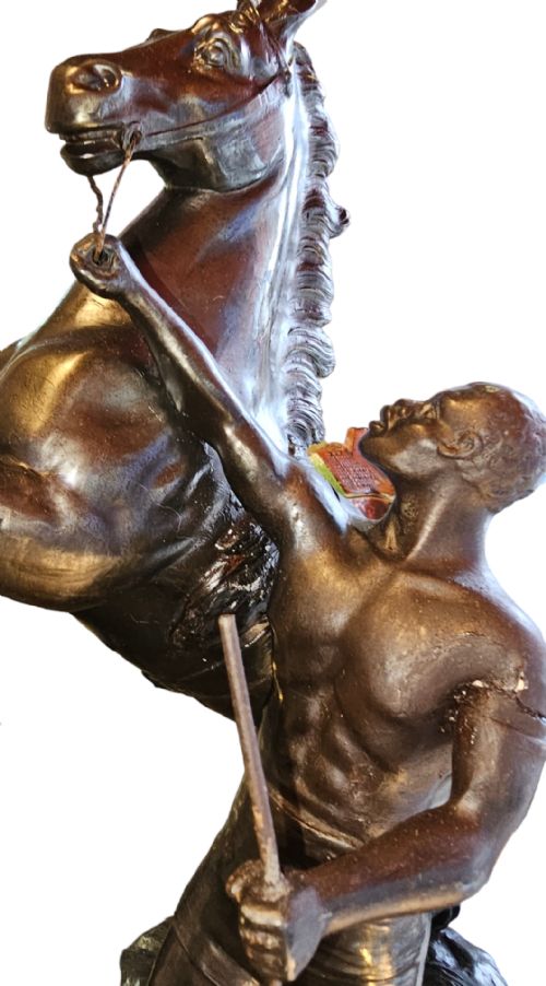 A PAIR OF SCULPTURES OF MARLEY HORSES AFTER GUILLAUME COUSTOU THE ELDER 19TH CENTURY FRENCH - ADDITIONAL PHOTO 6
