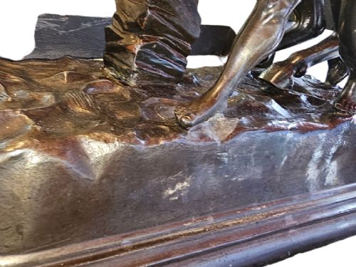 A PAIR OF SCULPTURES OF MARLEY HORSES AFTER GUILLAUME COUSTOU THE ELDER 19TH CENTURY FRENCH - ADDITIONAL PHOTO 7