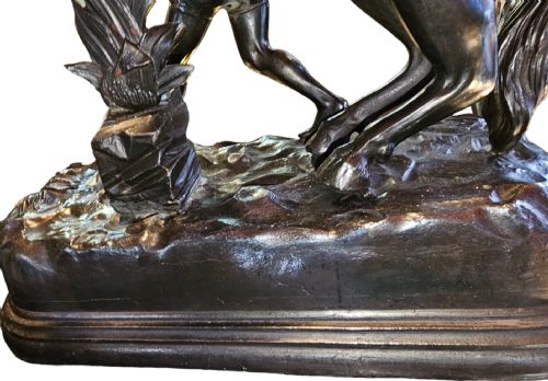A PAIR OF SCULPTURES OF MARLEY HORSES AFTER GUILLAUME COUSTOU THE ELDER 19TH CENTURY FRENCH - ADDITIONAL PHOTO 10