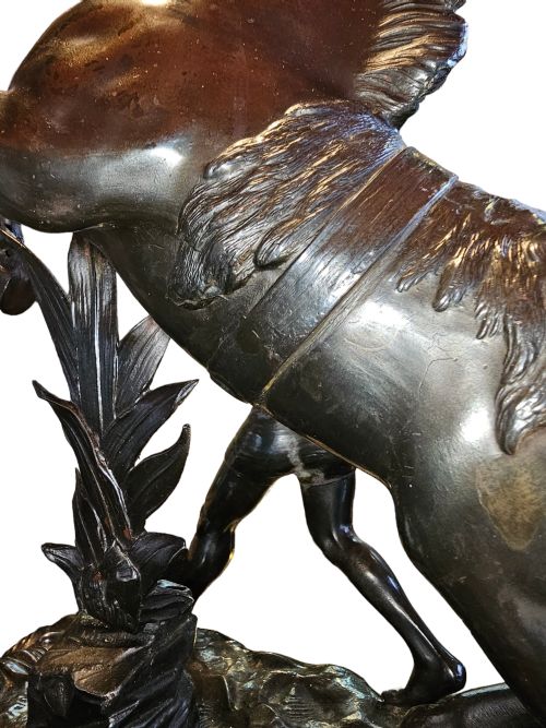 A PAIR OF SCULPTURES OF MARLEY HORSES AFTER GUILLAUME COUSTOU THE ELDER 19TH CENTURY FRENCH - ADDITIONAL PHOTO 11