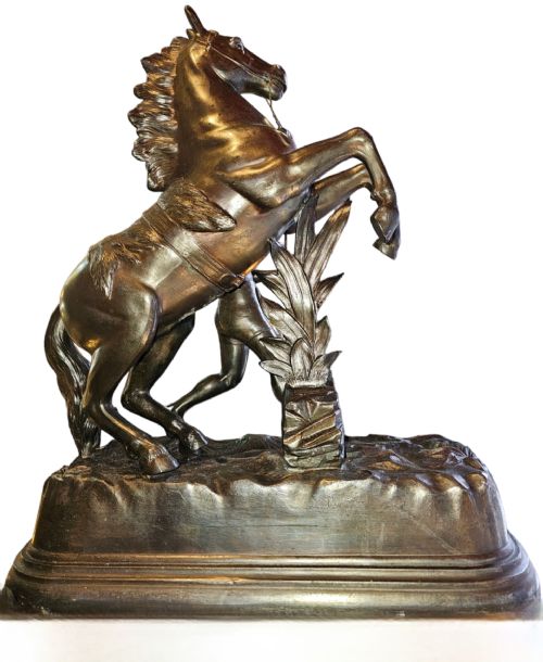 A PAIR OF SCULPTURES OF MARLEY HORSES AFTER GUILLAUME COUSTOU THE ELDER 19TH CENTURY FRENCH - ADDITIONAL PHOTO 14