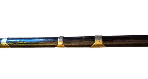 JEZAIL NW FRONTIER 18TH CENTURY ANTIQUE INDIAN MATCHLOCK MUSKET WITH AN APPROXIMATELY 600 BORE MUSKET WITH 7 BRASS ENGRAVED BANDS - ADDITIONAL PHOTO 5