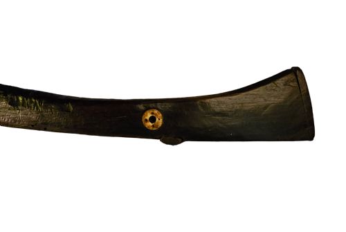 JEZAIL NW FRONTIER 18TH CENTURY ANTIQUE INDIAN MATCHLOCK MUSKET WITH AN APPROXIMATELY 600 BORE MUSKET WITH 7 BRASS ENGRAVED BANDS - ADDITIONAL PHOTO 10