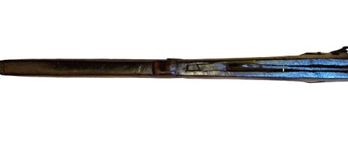 JEZAIL NW FRONTIER 18TH CENTURY ANTIQUE INDIAN MATCHLOCK MUSKET WITH AN APPROXIMATELY 600 BORE MUSKET WITH 7 BRASS ENGRAVED BANDS - ADDITIONAL PHOTO 20