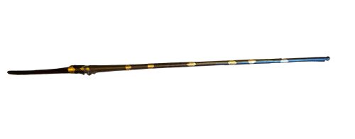 JEZAIL NW FRONTIER 18TH CENTURY ANTIQUE INDIAN MATCHLOCK MUSKET WITH AN APPROXIMATELY 600 BORE MUSKET WITH 7 BRASS ENGRAVED BANDS - ADDITIONAL PHOTO 26