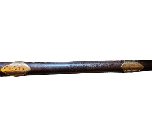 JEZAIL NW FRONTIER 18TH CENTURY ANTIQUE INDIAN MATCHLOCK MUSKET WITH AN APPROXIMATELY 600 BORE MUSKET WITH 7 BRASS ENGRAVED BANDS - ADDITIONAL PHOTO 29