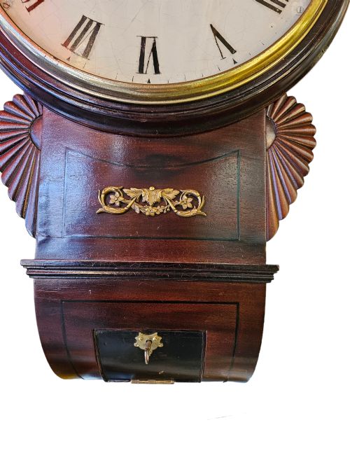 A REGENCY ENGLISH FUSEE DROPDIAL WALL CLOCK MARKED GWR ON DIAL CIRCA 1835 - ADDITIONAL PHOTO 2