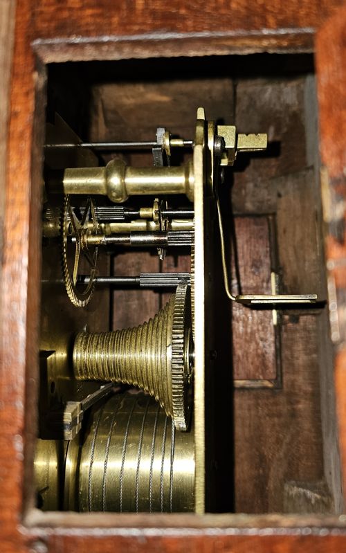 A REGENCY ENGLISH FUSEE DROPDIAL WALL CLOCK MARKED GWR ON DIAL CIRCA 1835 - ADDITIONAL PHOTO 8