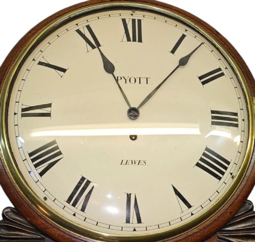 fig 1. A GOOD ENGLISH FUSEE, DROP-DIAL WALL CLOCK, Signed